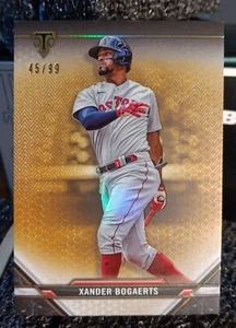 2021 Topps Triple Thread #77 Xander Bogaerts #' 45/99 Gold Dodgers Baseball Card - Picture 1 of 2