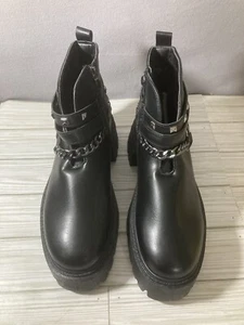 Olivia Miller Side Zip Chunky Lug Sole Goth Punk Ankle Boots  Womens Size 10 - Picture 1 of 11