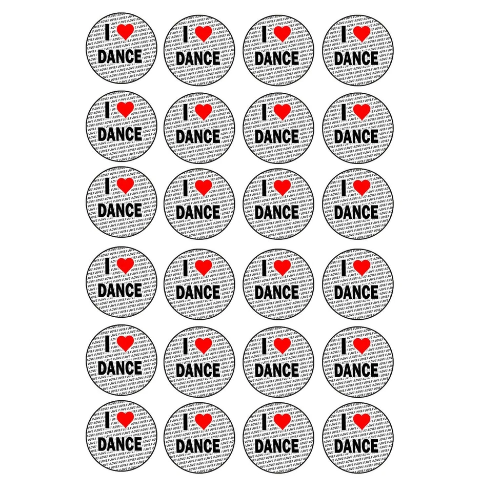 AK GIFTSHOP I Love Dance 24 Stickers - Craft Reward Party Bag Stocking Fillers
