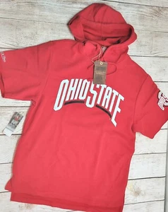 Ohio State Buckeyes-Mitchell & Ness- Short Sleeve Fleece Hoodie-Men M- NWT* - Picture 1 of 11