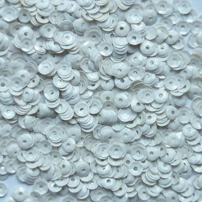 4mm Cup Loose Sequin FACET PAILLETTES ~ Cream Ivory Opaque - Image 1 of 2