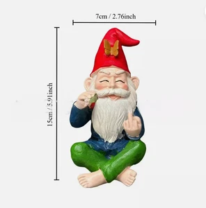 Gnomo de jardín de 6" de altura adorno travieso hogar tamaño mediano estatua resina enano EE. UU. - Imagen 1 de 1