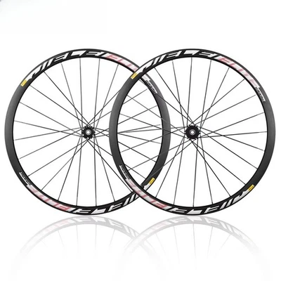 Juego de ruedas de bicicleta de carretera 700C 30 mm de altura freno de disco buje de fibra de carbono rueda cubierta Foto 1 de 4