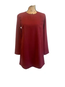 (C-197) Abito donna Mng mango maniche lunghe taglia XS colore vino  - Foto 1 di 6