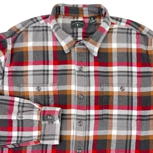 G.H. Camicia in flanella basso uomo 2XL grigio rosso a quadri manica lunga con bottoni - Foto 1 di 10