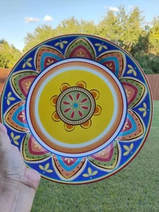 Set Of 6 Pier 1 Mexicali Dinner Plates 11” Round Colorful Ceramic Stoneware - Picture 1 of 4