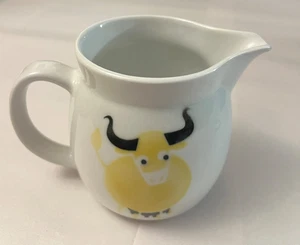 Vintage 1955-67 Mid Century Modern Arabia Finland Heluna Cow Bull Pitcher 18oz - Bild 1 von 6