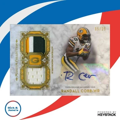 2013 Topps Museum Collection Randall Cobb AUTO Swatches Dual Gold /25 Packers - Image 1 of 4