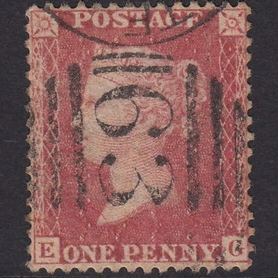 F11_32 GB QV 1863 1d Rose-Red Plate 50 SG42-C12(1) GU Well Centred - Image 1 of 2