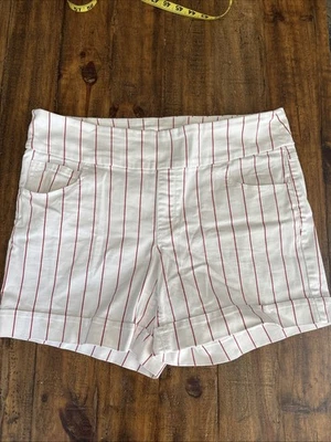 Denim SoundStyle Grande NY LA Alana Pull On Comfort Elástico Blanco con Rayas Rojas Foto 1 de 4