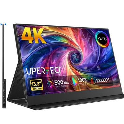 UPERFECT 13,3 Zoll OLED 4K Monitor 3840x2160 100%DCI-P3 Gaming Bildschirm 500nit - Bild 1 von 4