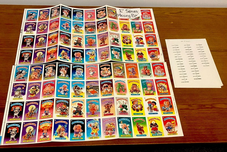 СВЯТОЙ ГРААЛЬ 1/1 1985 GPK Topps оригинальная серия 1 ПУСТАЯ ЗАДНЯЯ ЧАСТЬ Необрезанные Листы Вставьте - Изображение 1 из 4