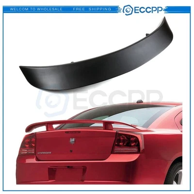 For 2011-on Dodge Charger Trunk Wing Pedestal Spoiler Matt Black Foto 1 de 4