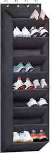 over the Door Shoe Organizer for Closet with Large Deep Pockets, Narrow Shoe Rac - Picture 1 of 8
