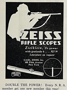 1929 Zeiss Zielfernrohre Druckanzeige Carl Zeiss Zielklein Scope New York NY - Bild 1 von 1