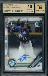 2019 Julio Rodriguez Bowman Chrome #CPAJRO *AUTO* XRC Rookie BGS 10/10 *PRISTINE - Picture 1 of 2