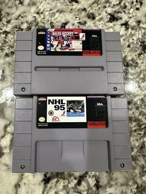 Vintage Set Of 2 ~ Super Nintendo Game NHL 95 And NHPA Hockey 93 ~ SNES, Tested! - Image 1 of 2