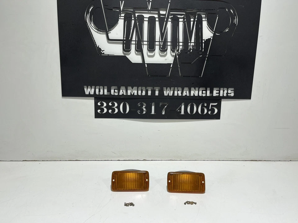 Luz de señal de giro 97-06 Jeep Wrangler lente de plástico izquierda y derecha con clips Foto 1 de 1
