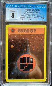 Pokémon League Promo 2002 Fighting Energy Holo CGC 8 - Foto 1 di 2