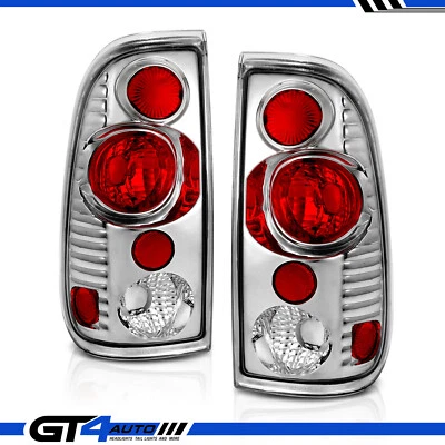 Par de luces traseras cromadas Euro para Ford 97-2003 F150 1999-07 F250 F350 SuperDuty Foto 1 de 4