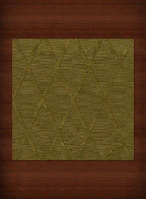 Green Transitional Hand Hooked Diamonds Criss-Cross Area Rug Geometric DV11 - Image 1 of 2