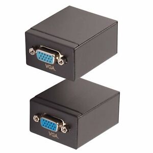 60M VGA RJ45 Extender Transmitter Receiver CAT‑5 / 6 Ethernet Cable QUA