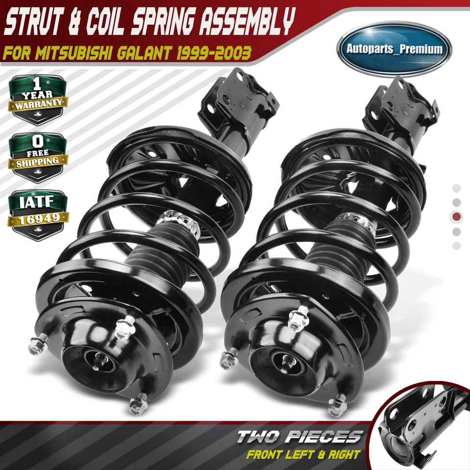 Conjunto de muelle helicoidal y puntal de suspensión delantera 2 piezas para Mitsubishi Galant 99-03 Foto 1 de 4