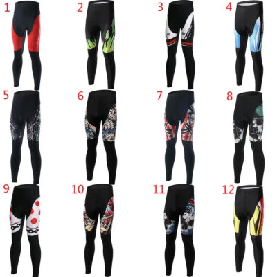 Men's Cycling Long Pants Gel Padded Cycling Tights Biking Bicycle Pants Leggings - Image 1 of 3