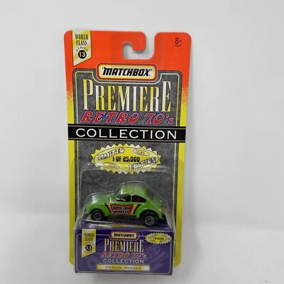 Matchbox Premiere 1997 retro colección años 70 VW Dragon Wheels ~ Volkswagen Bug Foto 1 de 4