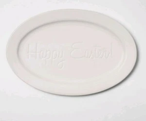 Target Threshold White Serving Platter Tray Decorative Happy Easter Matte Finish - Picture 1 of 2