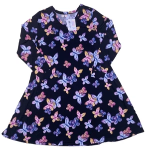 LuLaRoe Womens Dress Size 2XL Emily Black Butterflies Butterfly Pink 2X XXL NWT - Picture 1 of 5