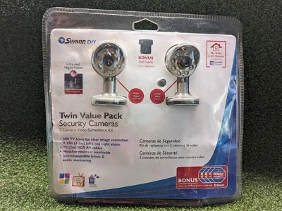 Swann DIY Security Cameras Home/Office Twin Value Pack with cables New sealed - Image 1 of 4