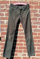 HELMUT LANG Cotton Jeans Italy Velvet Pants Cotton Trousers Black 29 dark brown
