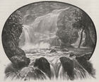 Waterfall at Wairoa. New Zealand 1890 old antique vintage print picture