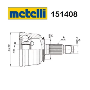 GIUNTO SEMIASSE LATO RUOTA ROVER 400 - 45 METELLI PER GCV1122 - Imagen 1 de 1