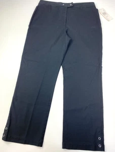 Villager Sport Liz Claiborne Black Snap Pants NWT Size 12 Women's - Picture 1 of 10