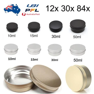 12x 10-50ml Small Mini Round Tin Can Box Metal Jewelry Container Case Screw Lid - Picture 1 of 14