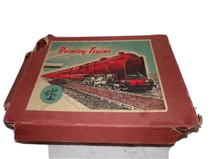 VINTAGE UK BRIMTOY TRAIN CLOCKWORK TRAIN SET WITH BOX - Picture 1 of 18