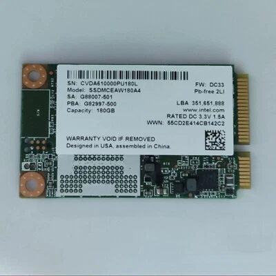 Intel 530 Series SSDMCEAW180A4 180 GB 180GB mSATA 1.8 in SSD - Image 1 of 2