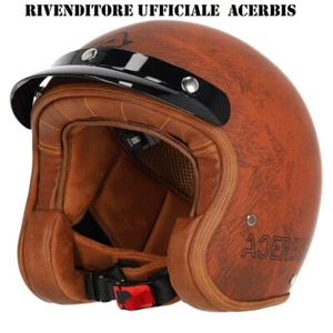 Casco Jet Cafe Race Acerbis Vintage 22.06 Marrone Opaco Mis. 53 Roma - Imagen 1 de 8