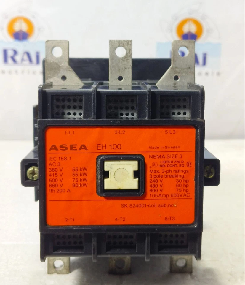 CONTACTOR MAGNÉTICO ASEA EH 100 3 POLOS 220V 50Hz sk824 bobina 100-al eh100 envío gratuito Foto 1 de 4