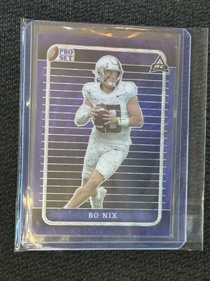 2023 Bo Nix Pro Set Metal Broncos Purple Crystal Rookie Card 1/5 Only 5 Made🏈🔥 - Image 1 of 2