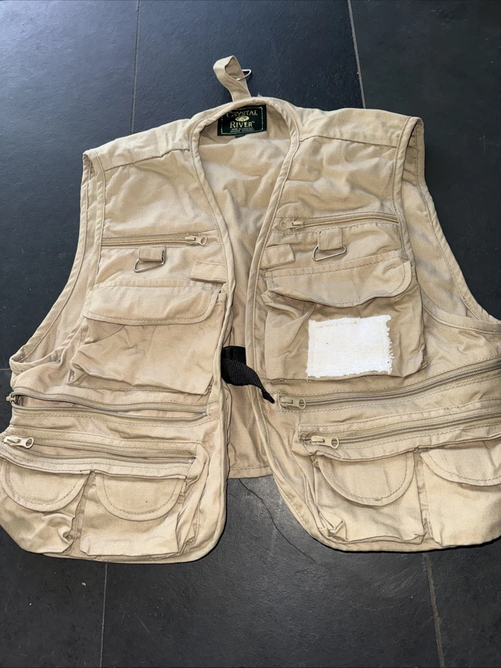 Chaleco de pesca con mosca Crystal River tamaño mediano tostado Foto 1 de 3