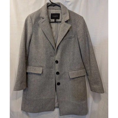 Abrigo Banana Republic Espiga Petite S Gris Claro Mezcla Lana 3 Botones Foto 1 de 4
