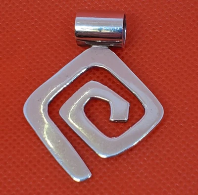 Retired Silpada Geometric Swirl Maze Modernist Sterling Silver Pendant 925 - Image 1 of 4
