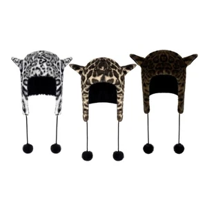Leopard Pattern Ear Protecting Hat Multiple Wearing Stylish Street Styles Hat - Picture 1 of 14