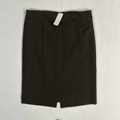 New York & Company женская юбка размер 6 коричневый эластичной 1/4 молнии карьера офиса новый с Ярлыками - Изображение 1 из 4