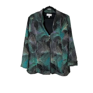 Draper's & Damon's Peacock Color Full Zip Woman's Jacket Size XL - Picture 1 of 7