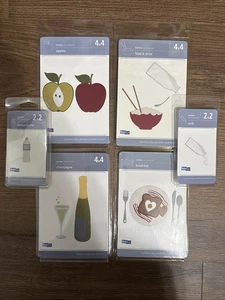 Lot 6 Rare QuicKutz 4x4 Dies Apples Food Milk Champagne Breakfast New Sealed - Picture 1 of 11