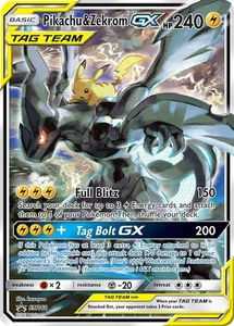 Holofoil - Pikachu & Zekrom GX - SM168 / MP / English - Picture 1 of 1